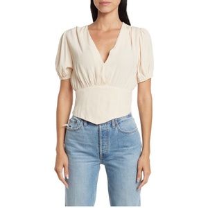 Corset puff sleeve crop blouse